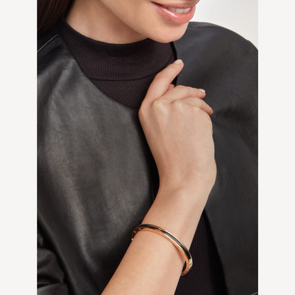 [Panda Jewelry]ZERO 1 PINK GOLD WITH BLACK CERAMIC BRACELET