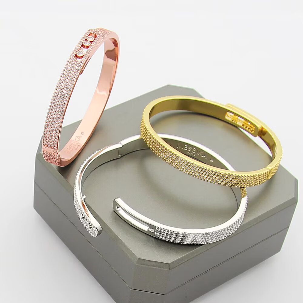 [Panda Jewelry]Move Noa Full Pav茅 Diamond Bangle Bracelet