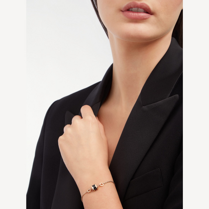 [Panda Jewelry]ZERO 1 SOFT PINK GOLD AND BLACK CERAMIC BRACELET
