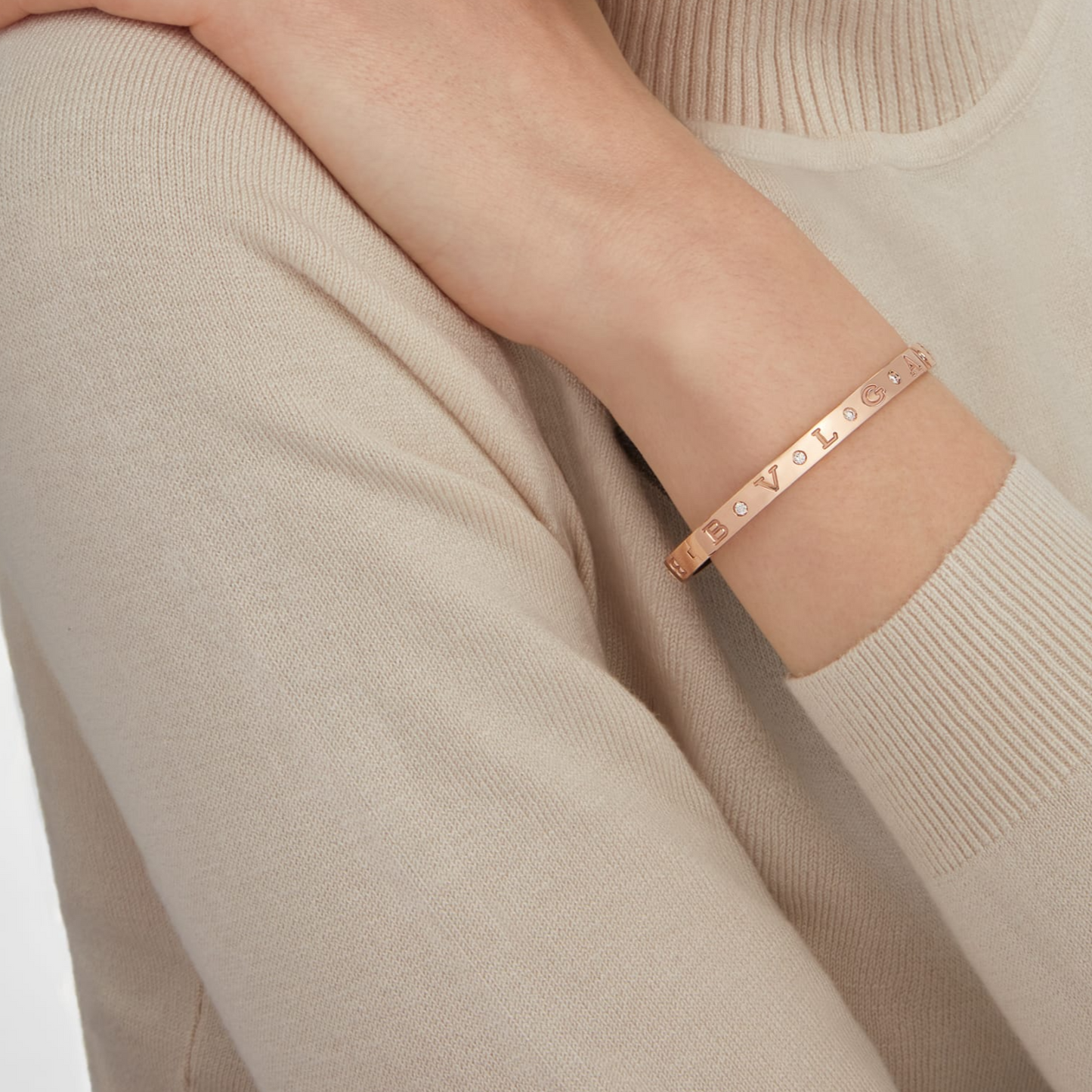 [Panda Jewelry]ZERO 1 PINK GOLD 12 DIAMONDS BRACELET