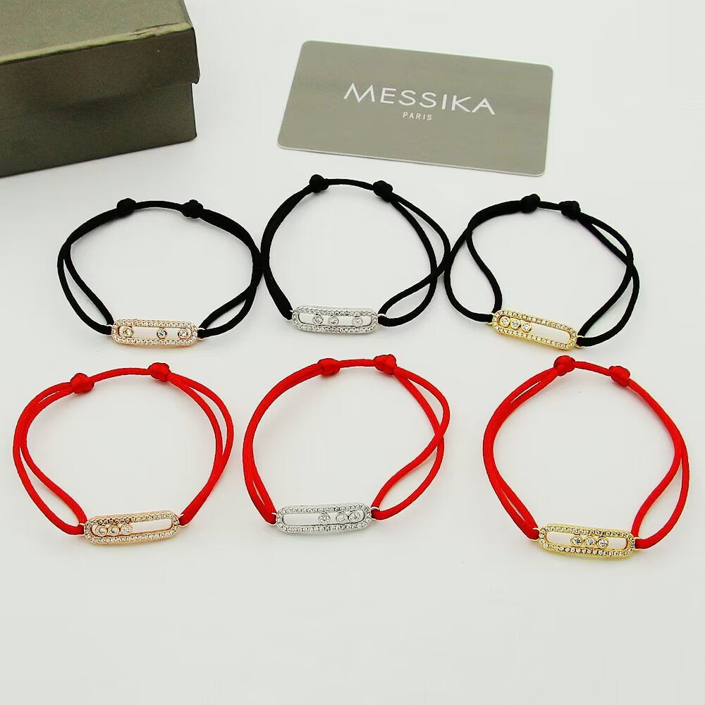 [Panda Jewelry]Messika Care(s) pink cord pav茅 bracelet