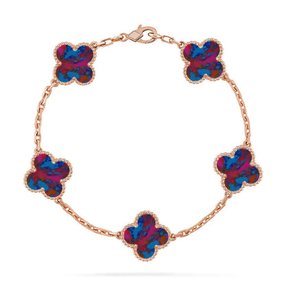 [Panda Jewelry]CLOVER 5 MOTIF COLOR GEMSTONES BRACELET COLLECTION