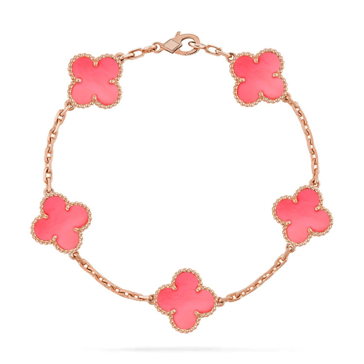 [Panda Jewelry] CLOVER 5 MOTIFS  PINK MOP BRACELET COLLECTION