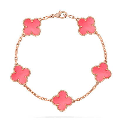 [Panda Jewelry] CLOVER 5 MOTIFS  PINK MOP BRACELET COLLECTION