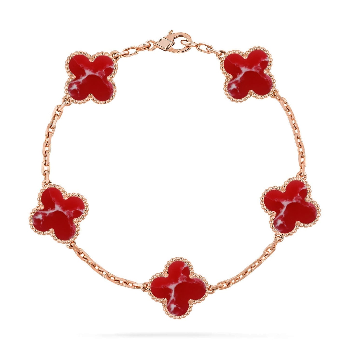 [Panda Jewelry]CLOVER 5 MOTIF RED PATTERN BRACELET COLLECTION
