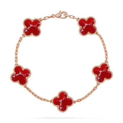 [Panda Jewelry]CLOVER 5 MOTIF RED PATTERN BRACELET COLLECTION