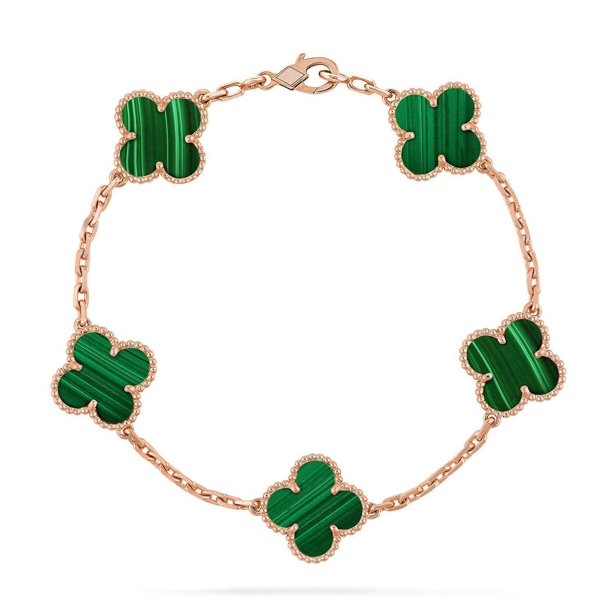 [Panda Jewelry] CLOVER 5 MOTIF MALACHITE BRACELET COLLECTION