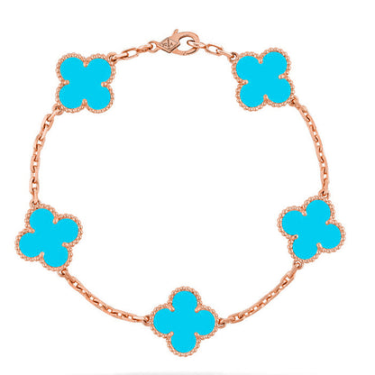 [Panda Jewelry] CLOVER 5 MOTIF TURQUOISE BRACELET COLLECTION