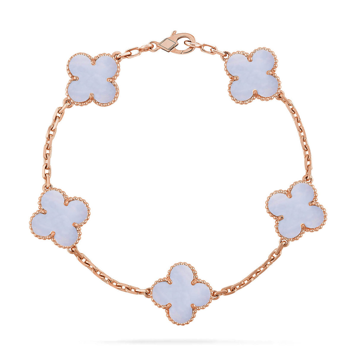 [Panda Jewelry] CLOVER 5 MOTIF PURPLE CHALCEDONY BRACELET COLLECTION
