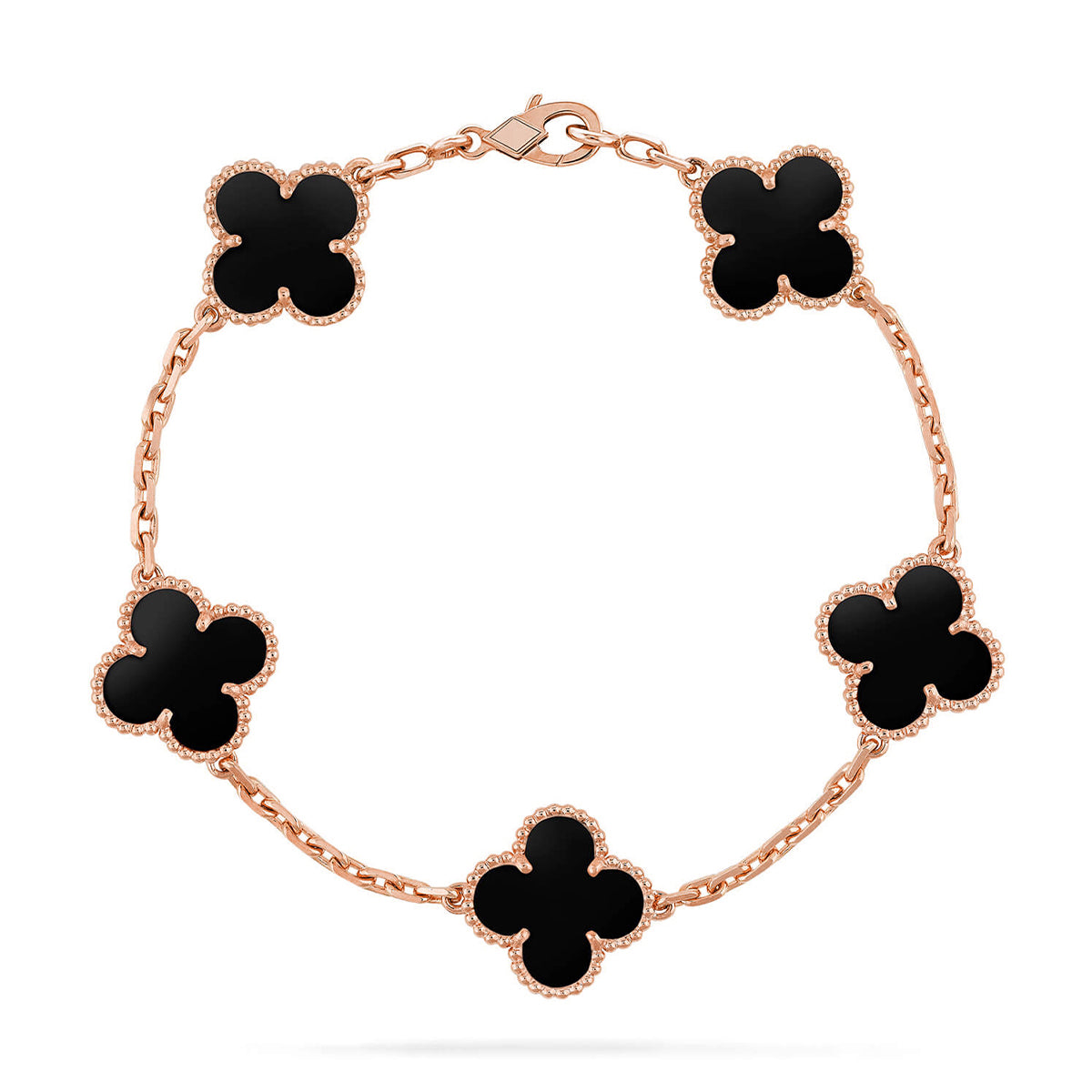 [Panda Jewelry] CLOVER 5 MOTIF ONYXS BRACELET COLLECTION