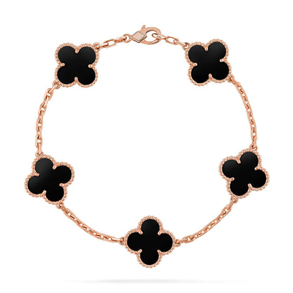[Panda Jewelry] CLOVER 5 MOTIF ONYXS BRACELET COLLECTION