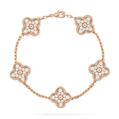 [StPanda Jewelryar Jewelry] CLOVER 5 MOTIF FULL DIAMOND BRACELET COLLECTION