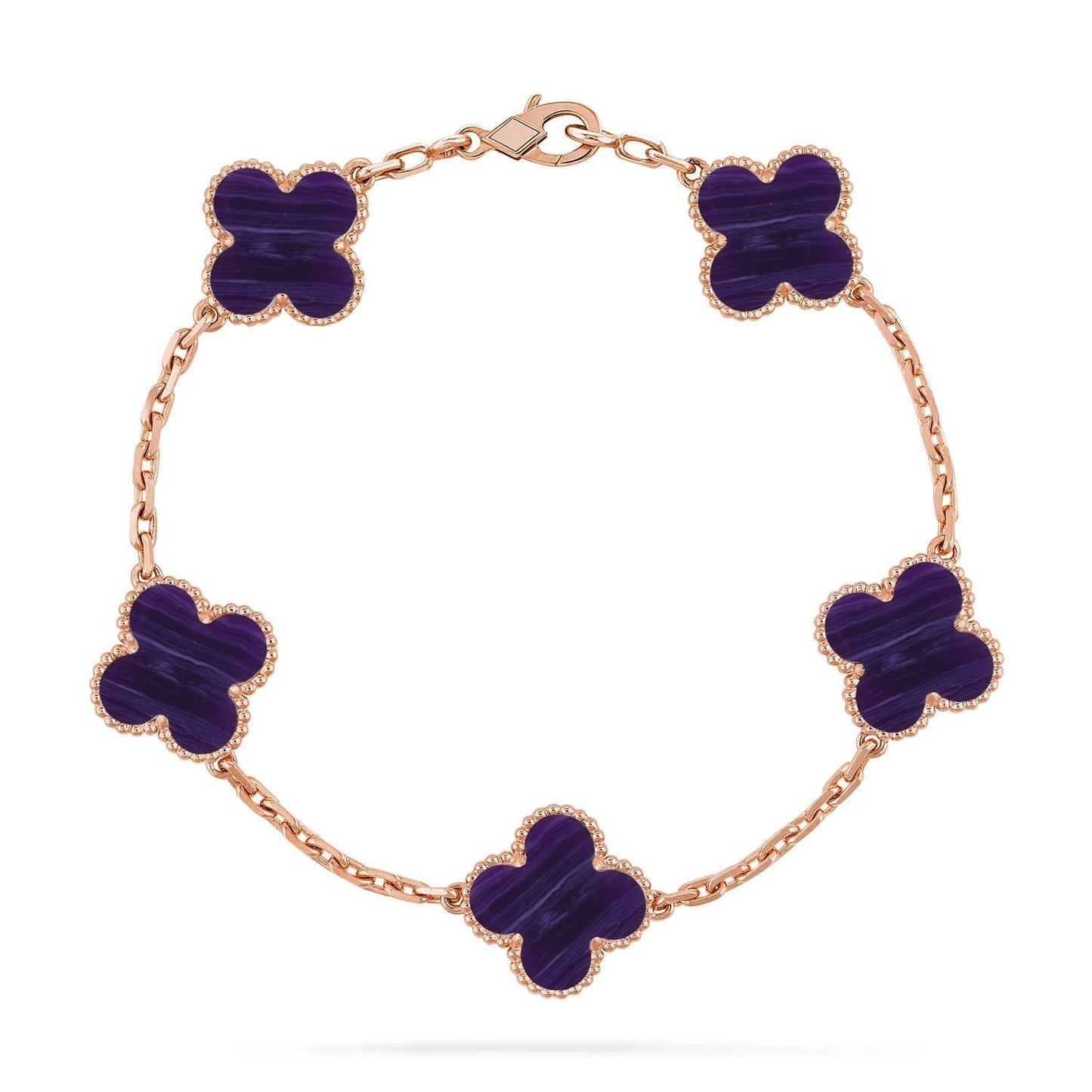 [Panda Jewelry]CLOVER 5 MOTIF PURPLE STRIPES BRACELET COLLECTION