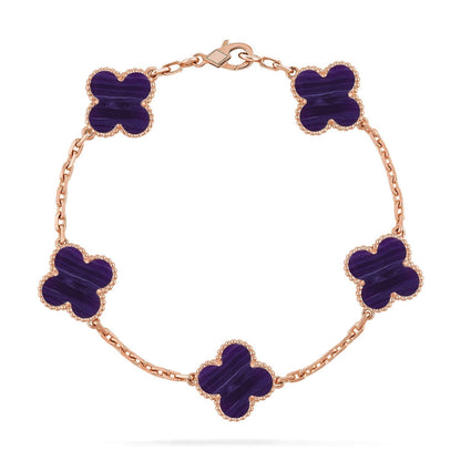 [Panda Jewelry]CLOVER 5 MOTIF PURPLE STRIPES BRACELET COLLECTION