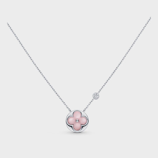 [Panda Jewelry]SUN MOTIF PINK MOP SILVER BRACELET