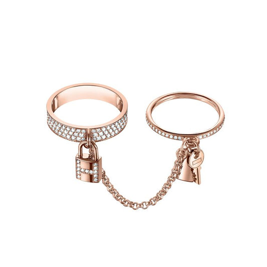 [Panda Jewelry]HM KELLY CLOCHETTE DOUBLE RING IN  WITH DIAMONDS