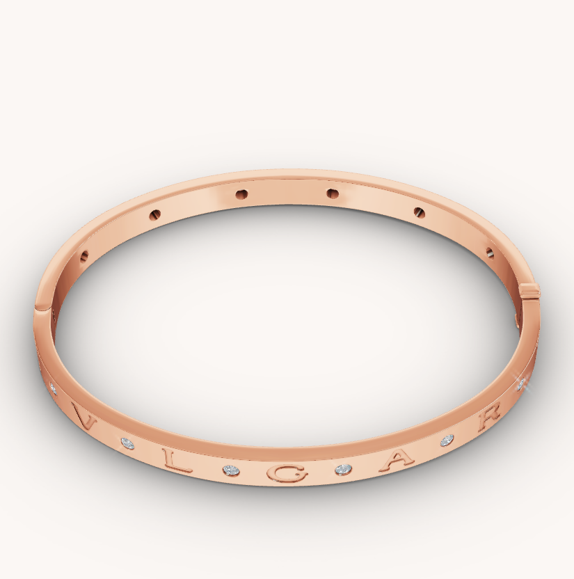 [Panda Jewelry]ZERO 1 PINK GOLD 12 DIAMONDS BRACELET