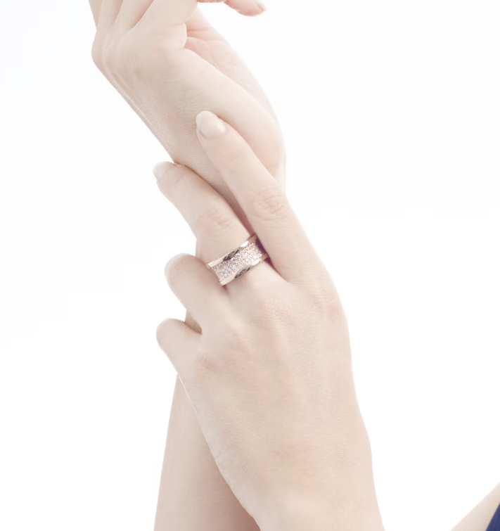[Panda Jewelry]ZERO 1 WITH PAVED DIAMONDS ON THE SPIRAL RING