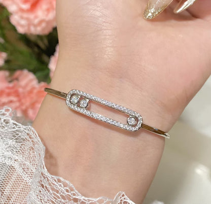 [Panda Jewelry]Move Pav茅 Diamond Bangle Bracelet M