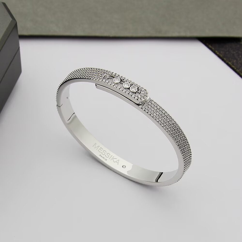 [Panda Jewelry]Move Noa Full Pav茅 Diamond Bangle Bracelet