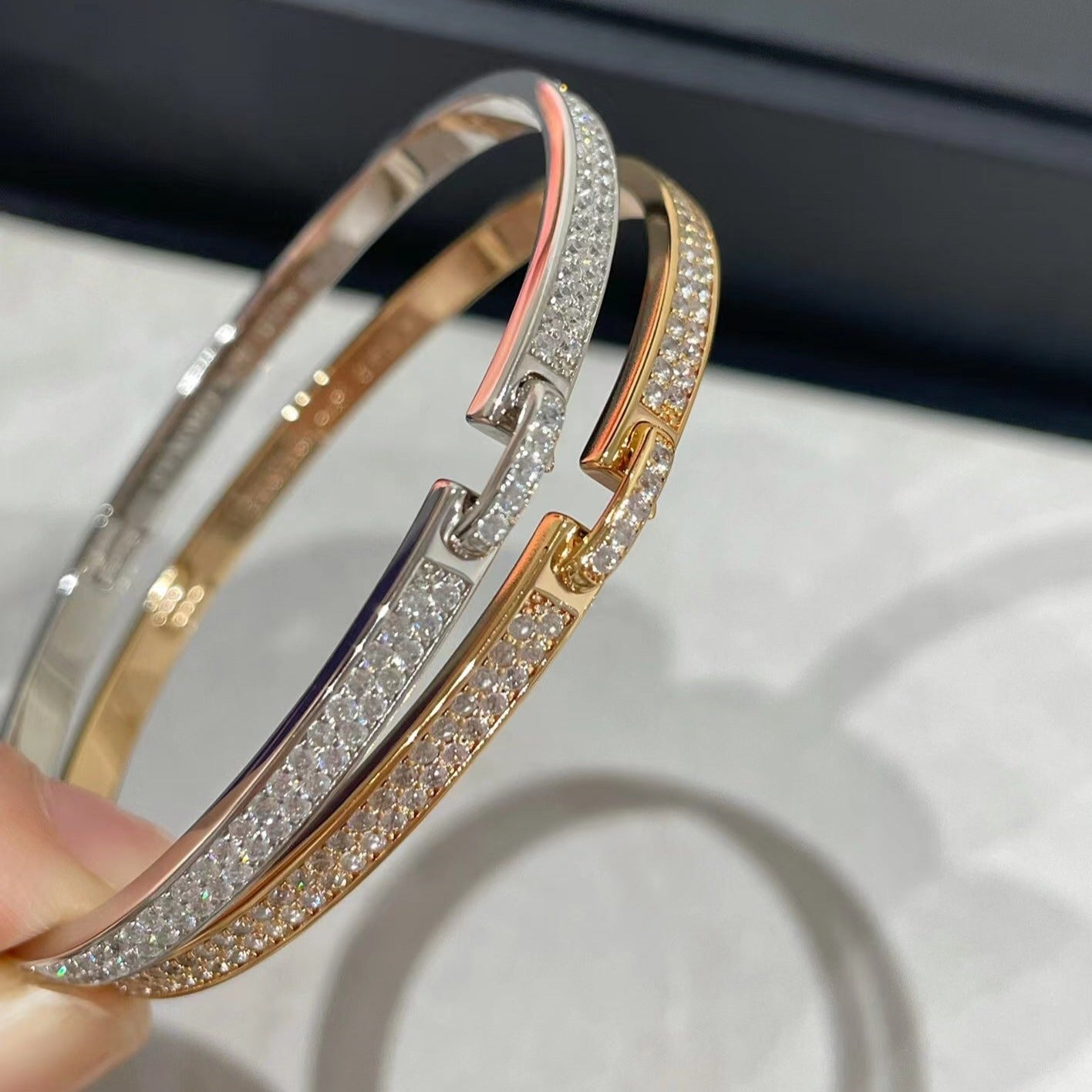 [Panda Jewelry]LIENS VIDENCE DIAMOND PAVED BRACELET
