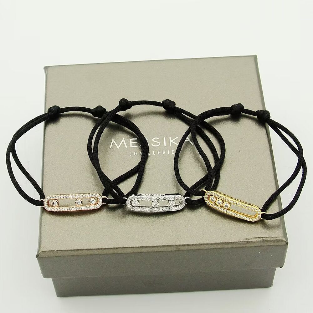 [Panda Jewelry]Messika Care(s) pink cord pav茅 bracelet