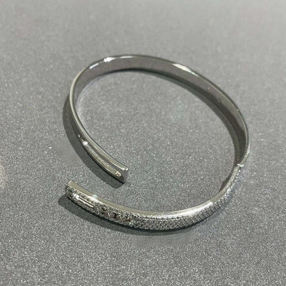 [Panda Jewelry]Move Noa Rose Gold Pav茅 Diamond Bangle Bracelet