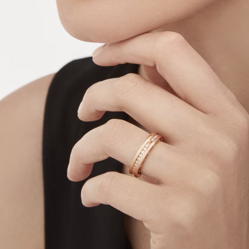 [Panda Jewelry]ZERO 1 ONE-BAND PAVED DIAMONDS ON THE SPIRAL RING