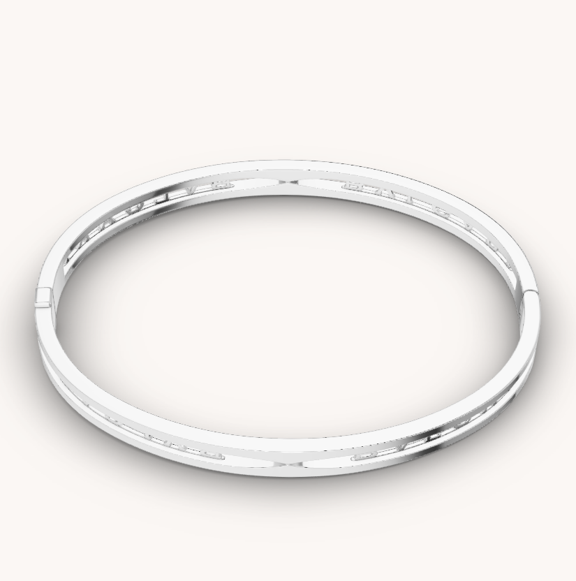 [Panda Jewelry]ZERO 1 SPIRAL LOGO SILVER BRACELET