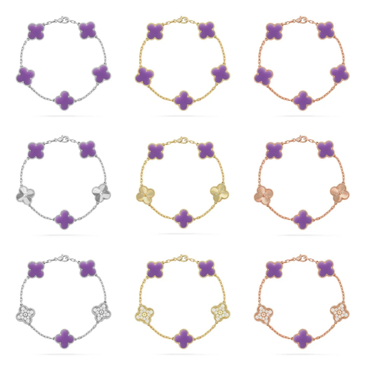 [Panda Jewelry]CLOVER 5 MOTIF LIGHT PURPLE BRACELET COLLECTION