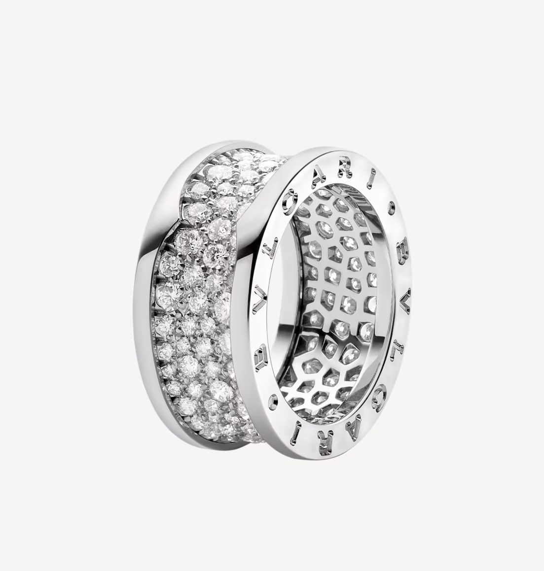 [Panda Jewelry]ZERO 1 WITH PAVED DIAMONDS ON THE SPIRAL RING