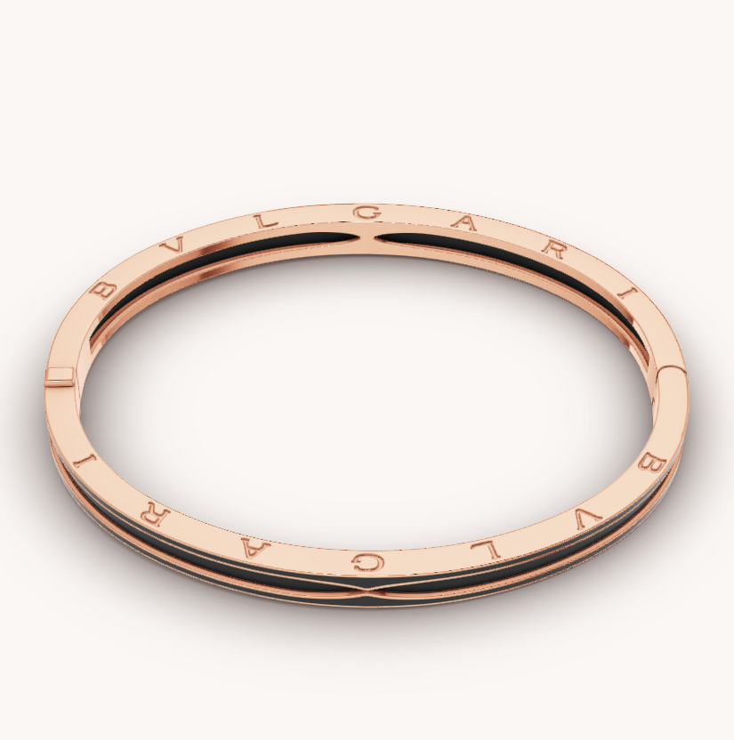 [Panda Jewelry]ZERO 1 PINK GOLD WITH MATTE BLACK CERAMIC BRACELET