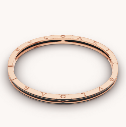 [Panda Jewelry]ZERO 1 PINK GOLD WITH MATTE BLACK CERAMIC BRACELET