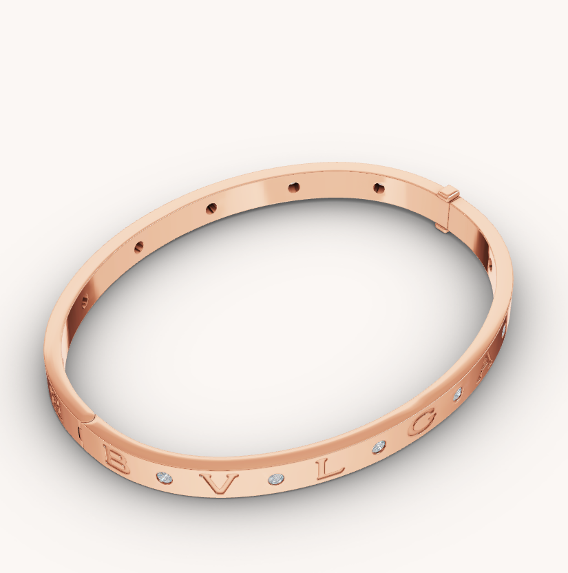 [Panda Jewelry]ZERO 1 PINK GOLD 12 DIAMONDS BRACELET