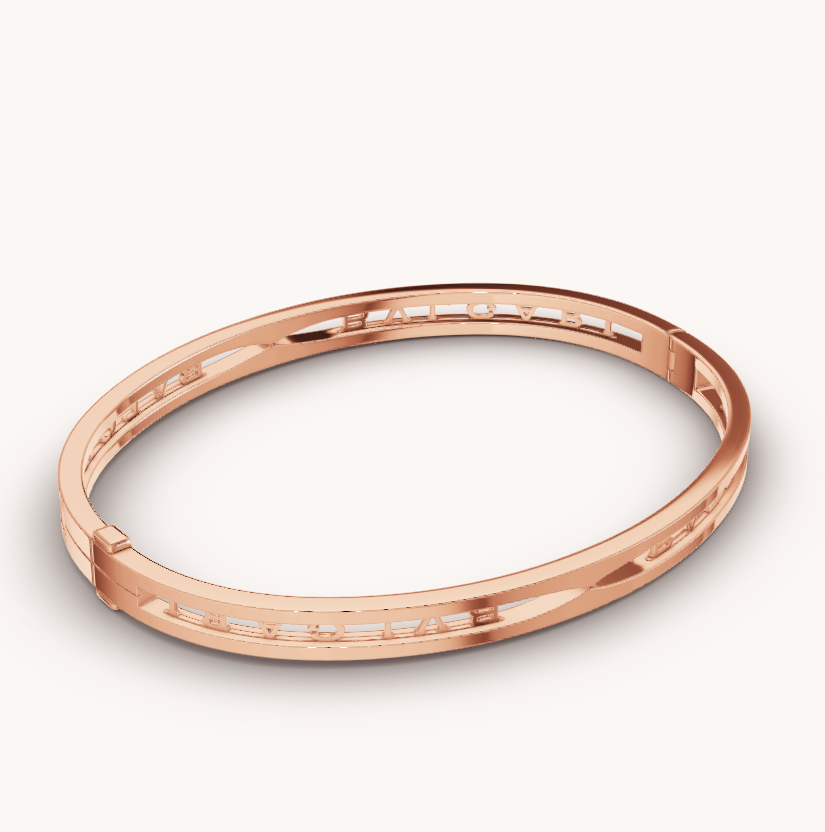 [Panda Jewelry]ZERO 1 SPIRAL LOGO PINK GOLD BRACELET