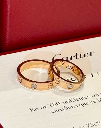 [Panda Jewelry]LOVE RING 4MM 1 DIAMOND