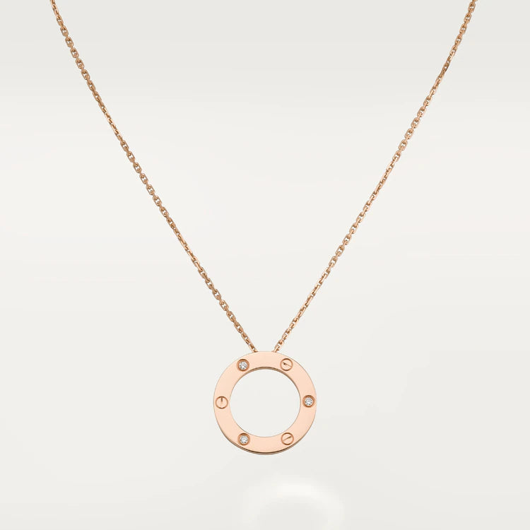 [Panda Jewelry]LOVE NECKLACE 16MM 3 DIAMONDS