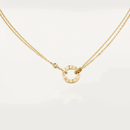 [Panda Jewelry]LOVE NECKLACE 16MM 2 DIAMONDS