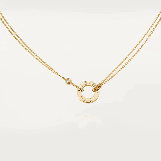 [Panda Jewelry]LOVE NECKLACE 16MM 2 DIAMONDS