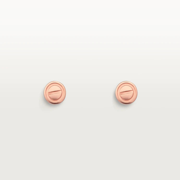 [Panda Jewelry]LOVE EARRINGS PINK GOLD 10MM