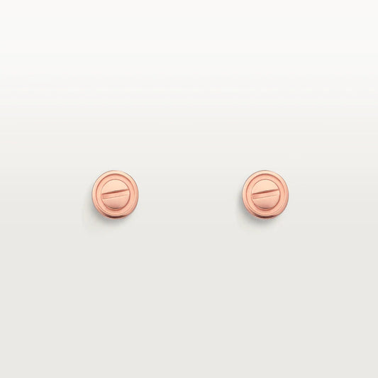 [Panda Jewelry]LOVE EARRINGS PINK GOLD 10MM