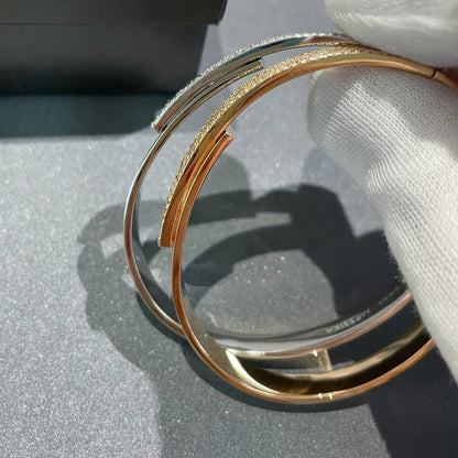 [Panda Jewelry]Move Noa Rose Gold Pav茅 Diamond Bangle Bracelet