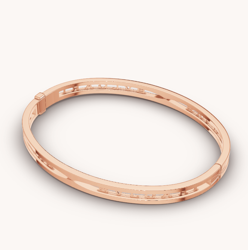 [Panda Jewelry]ZERO 1 SPIRAL LOGO PINK GOLD BRACELET