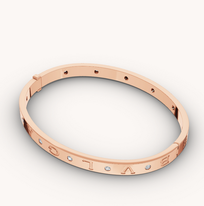 [Panda Jewelry]ZERO 1 PINK GOLD 12 DIAMONDS BRACELET