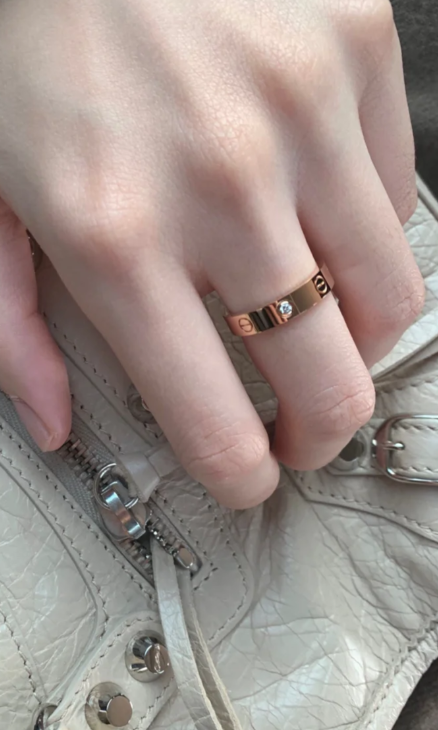 [Panda Jewelry]LOVE RING 4MM 1 DIAMOND