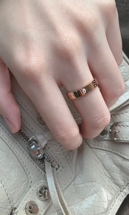 [Panda Jewelry]LOVE RING 4MM 1 DIAMOND