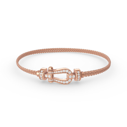 [Panda Jewelry]FORCE SMALL HORSESHOE  DIAMOND CHAIN ROPE BRACELET