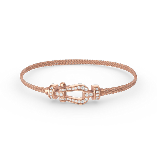 [Panda Jewelry]FORCE SMALL HORSESHOE  DIAMOND CHAIN ROPE BRACELET
