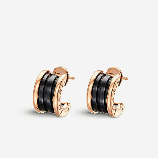 [Panda Jewelry]ZERO 1 PINK GOLD CERAMIC EARRINGS