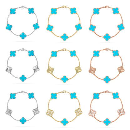 [Panda Jewelry] CLOVER 5 MOTIF TURQUOISE BRACELET COLLECTION